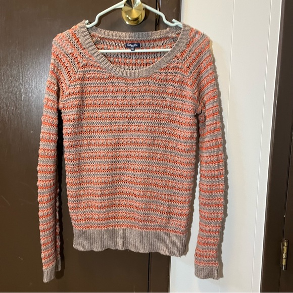 Anthropologie Splendid Hudson Stitch Stripe Pullover Wool Linen Blend Sweater S - Picture 2 of 8